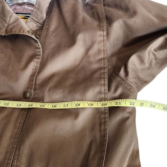 Vintage Foxrun Two By Gale Gould Womens Trench Coat Khaki XL Dark Brown - Picture 15 of 16